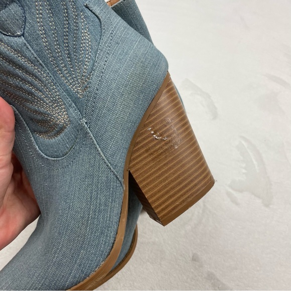 Denim Western Pointed Toe Boots - Picture 8 of 9